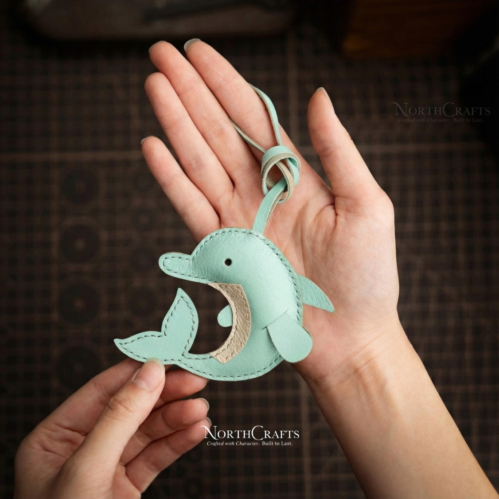 Leather Dolphin Bag Charm for Women – Personalized Handmade – NorthCrafts | NorthCrafts