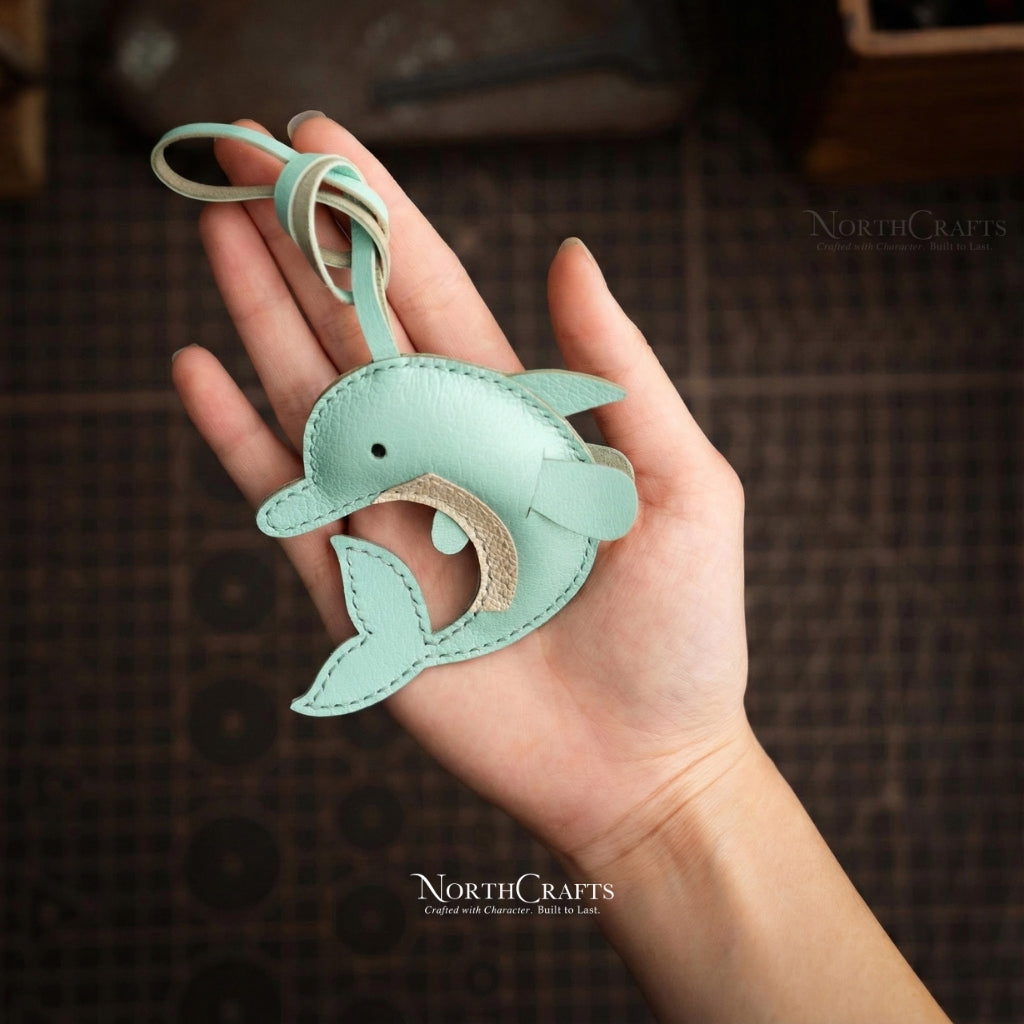 Leather Dolphin Bag Charm for Women – Personalized Handmade – NorthCrafts | NorthCrafts