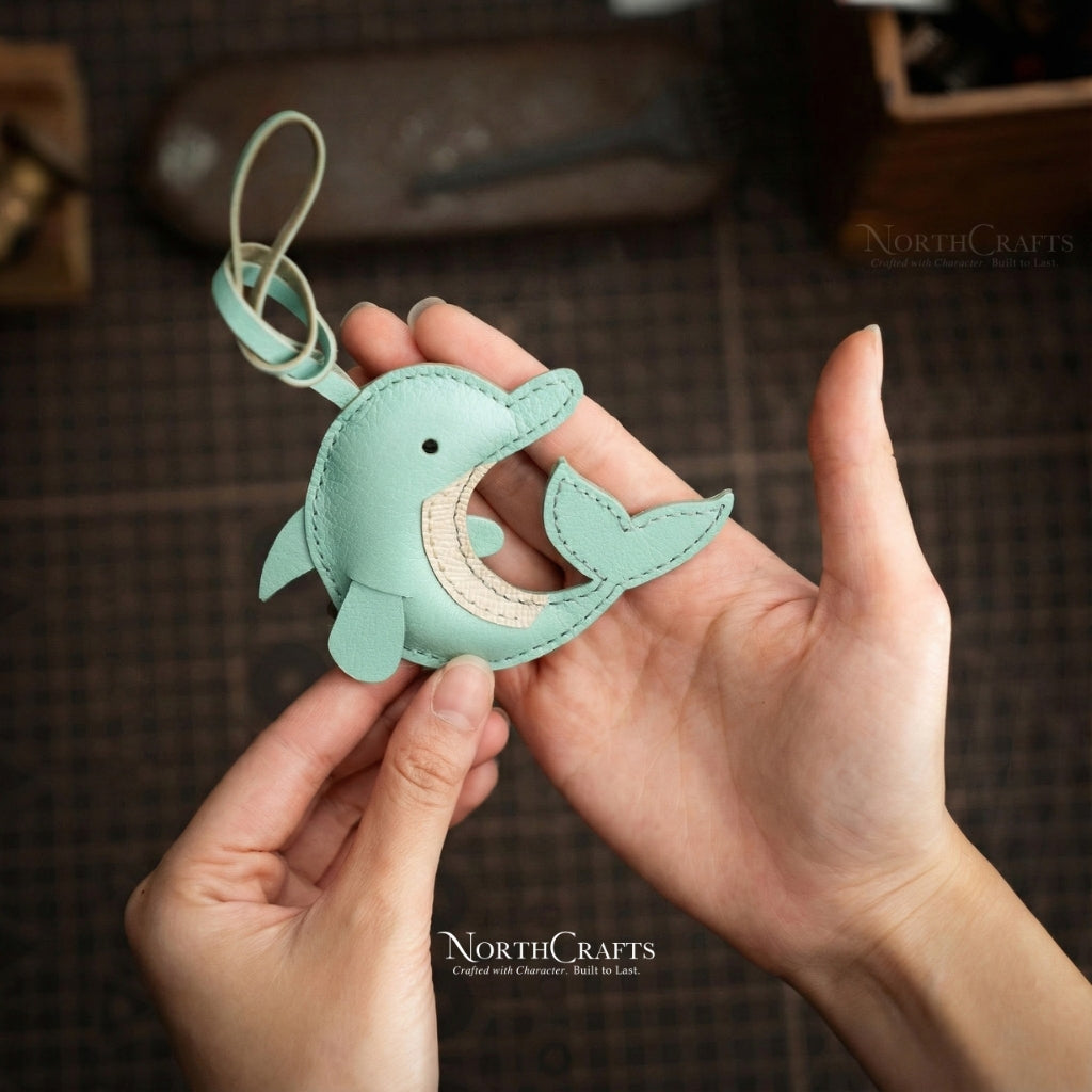 Leather Dolphin Bag Charm for Women – Personalized Handmade – NorthCrafts | NorthCrafts