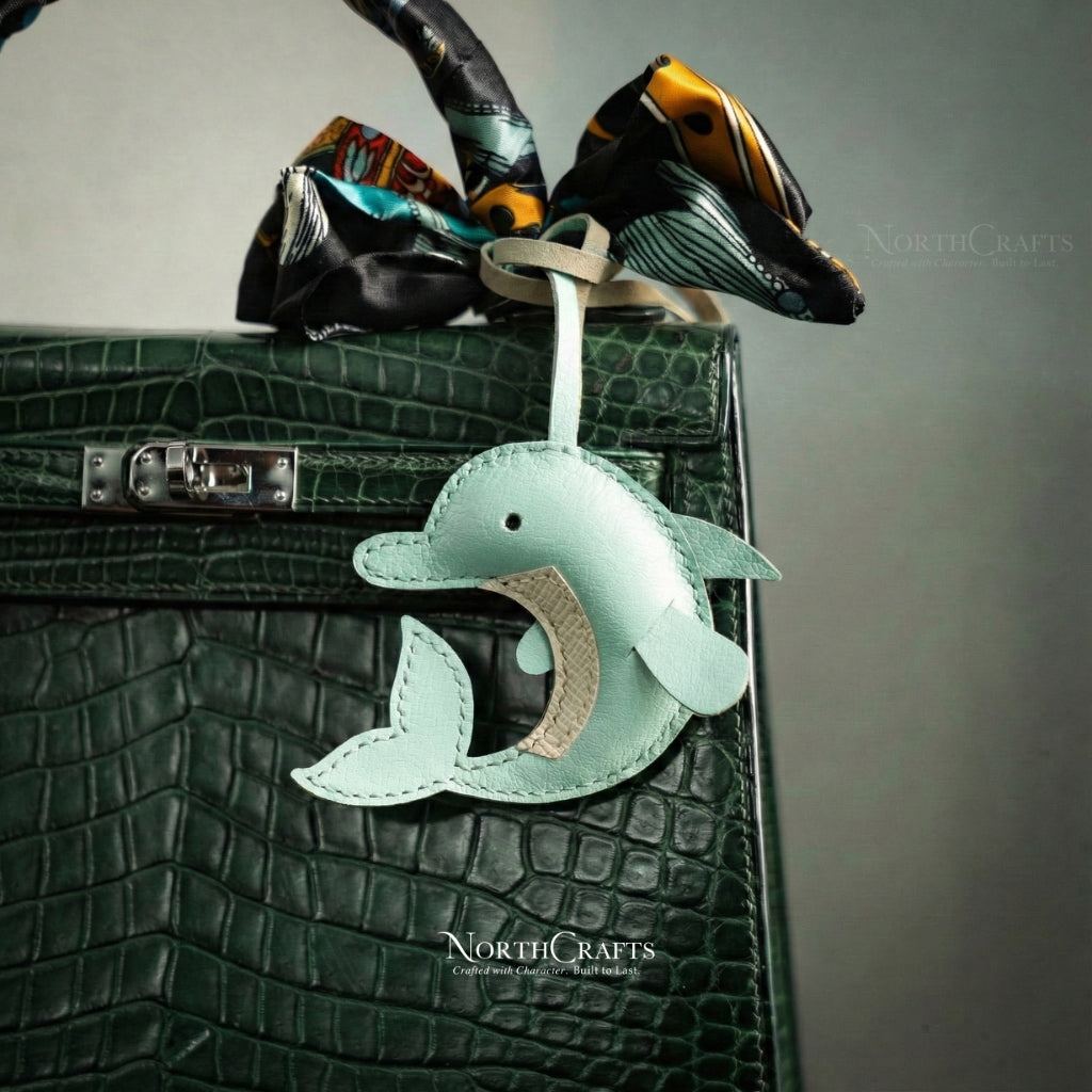 Leather Dolphin Bag Charm for Women – Personalized Handmade – NorthCrafts | NorthCrafts