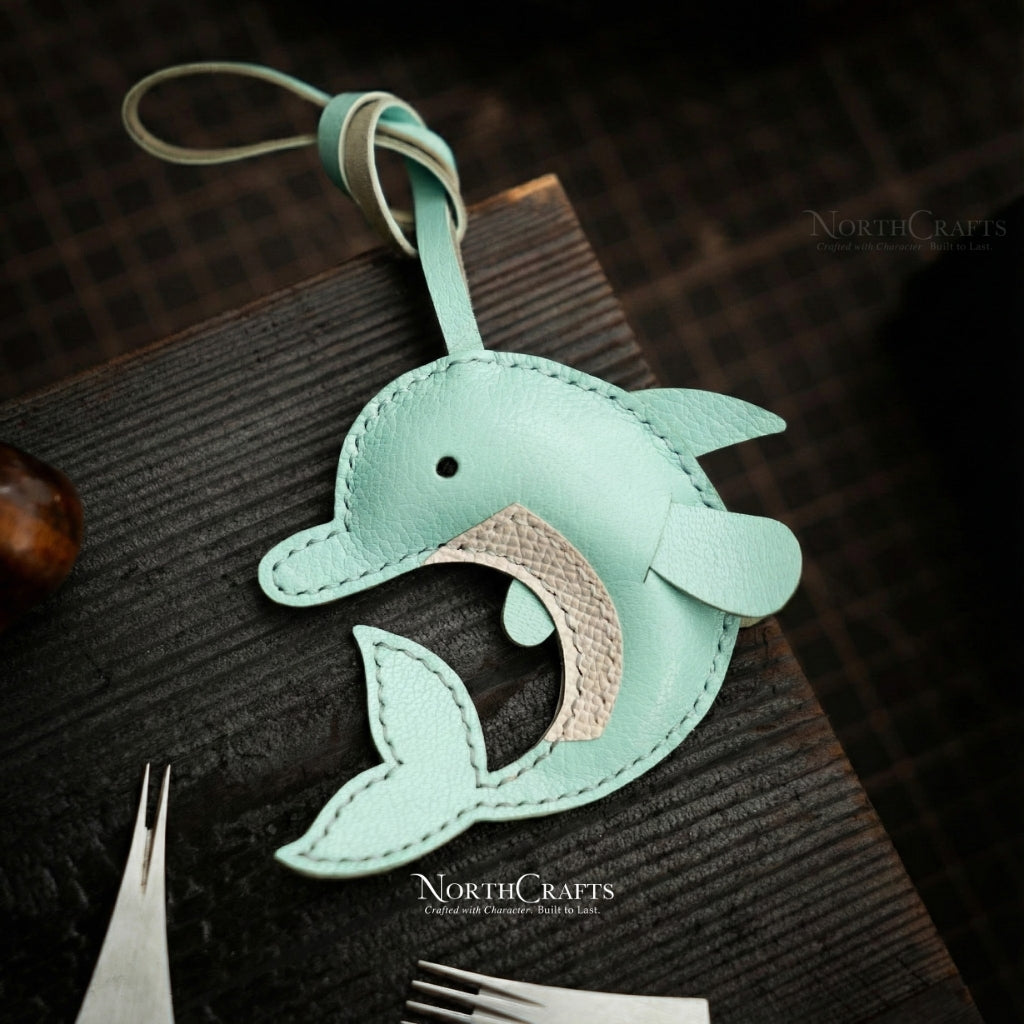 Leather Dolphin Bag Charm for Women – Personalized Handmade – NorthCrafts | NorthCrafts