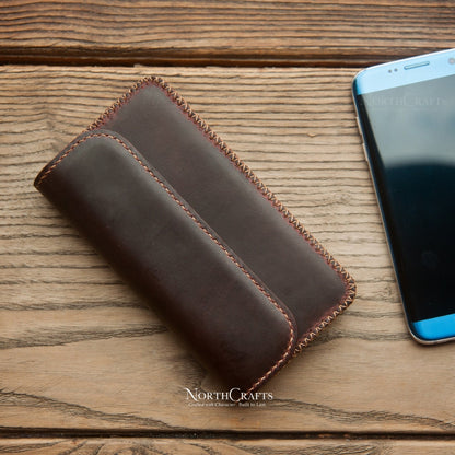 Leather Double Phone Holder with Belt Loop for Samsung Galaxy Z Series, S Series, A Series & M Series – Personalized Handmade – NorthCrafts | NorthCrafts