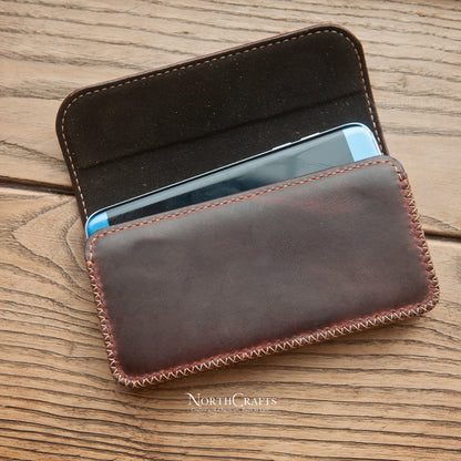 Leather Double Phone Holder with Belt Loop for Samsung Galaxy Z Series, S Series, A Series & M Series – Personalized Handmade – NorthCrafts | NorthCrafts