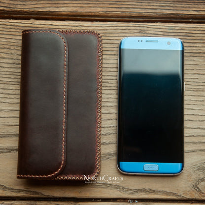 Leather Double Phone Holder with Belt Loop for Samsung Galaxy Z Series, S Series, A Series & M Series – Personalized Handmade – NorthCrafts | NorthCrafts