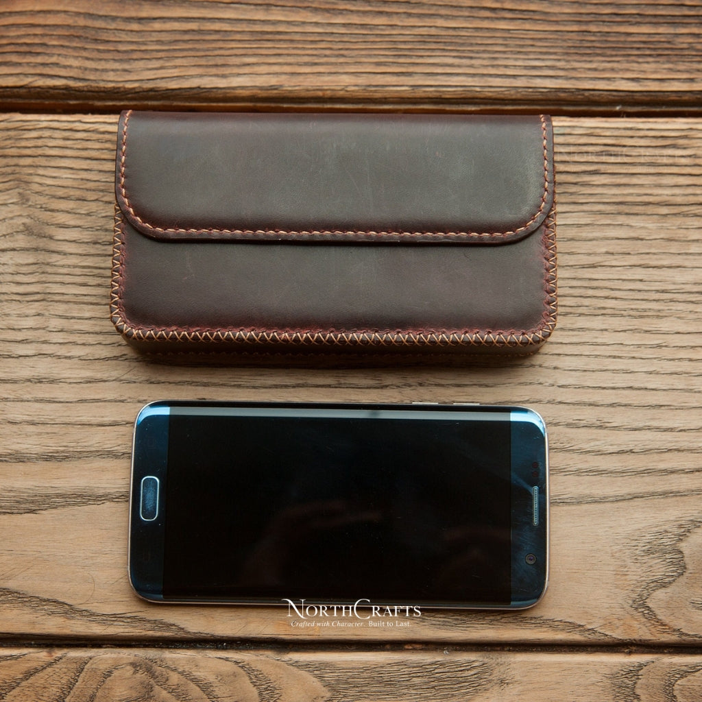 Leather Double Phone Holder with Belt Loop for Samsung Galaxy Z Series, S Series, A Series & M Series – Personalized Handmade – NorthCrafts | NorthCrafts
