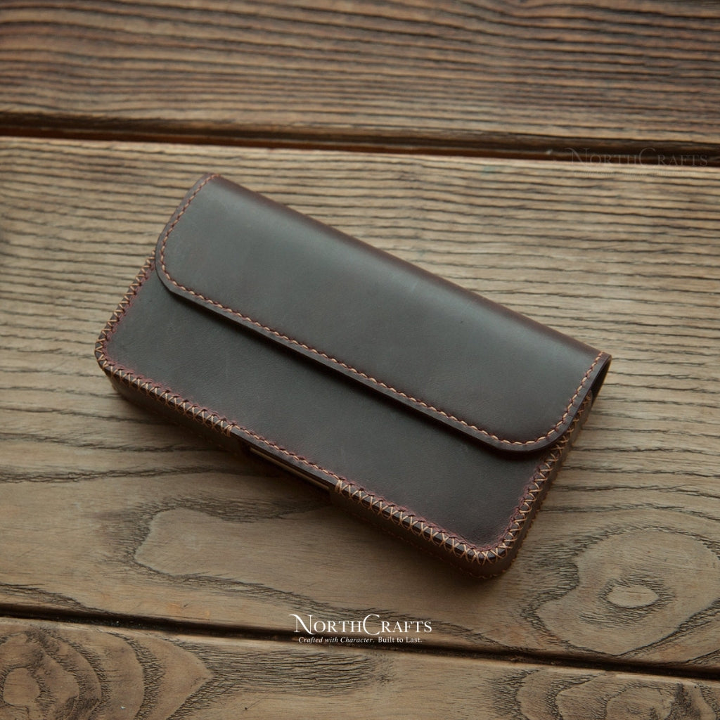Leather Double Phone Holder with Belt Loop for Samsung Galaxy Z Series, S Series, A Series & M Series – Personalized Handmade – NorthCrafts | NorthCrafts