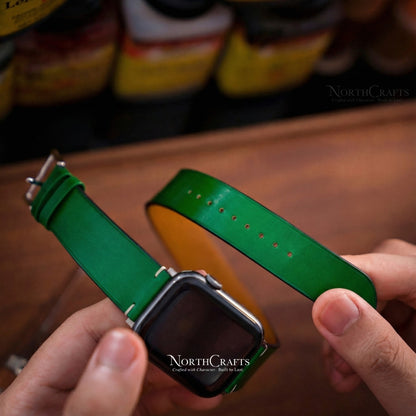 Leather Double Wrap iWatch Band (38mm–49mm) for Apple Watch Series SE2, 11, 10, 9, 8 & 7 – Personalized Handmade – NorthCrafts | NorthCrafts