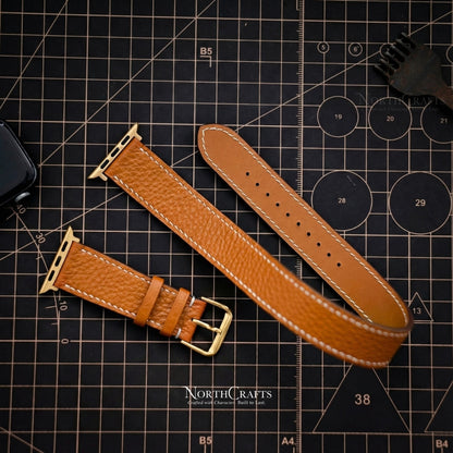 Leather Double Wrap iWatch Long Band (38mm–49mm) for Apple Watch Series SE2, 11, 10, 9, 8 & 7 – Personalized Handmade – NorthCrafts | NorthCrafts