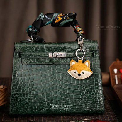 Leather Fox Bag Charm – Personalized Handmade – NorthCrafts | NorthCrafts