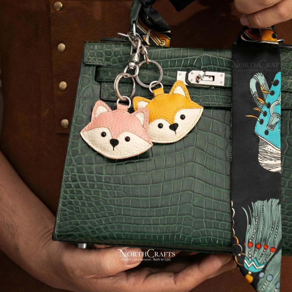 Leather Fox Bag Charm – Personalized Handmade – NorthCrafts | NorthCrafts