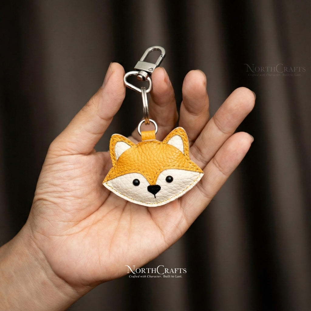 Leather Fox Bag Charm – Personalized Handmade – NorthCrafts | NorthCrafts