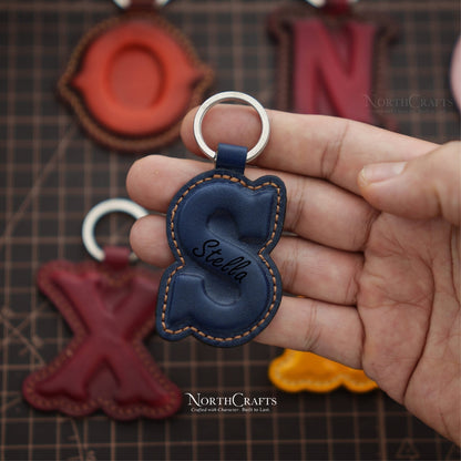 Leather Initial Charm Keychain – Personalized Handmade – NorthCrafts | NorthCrafts