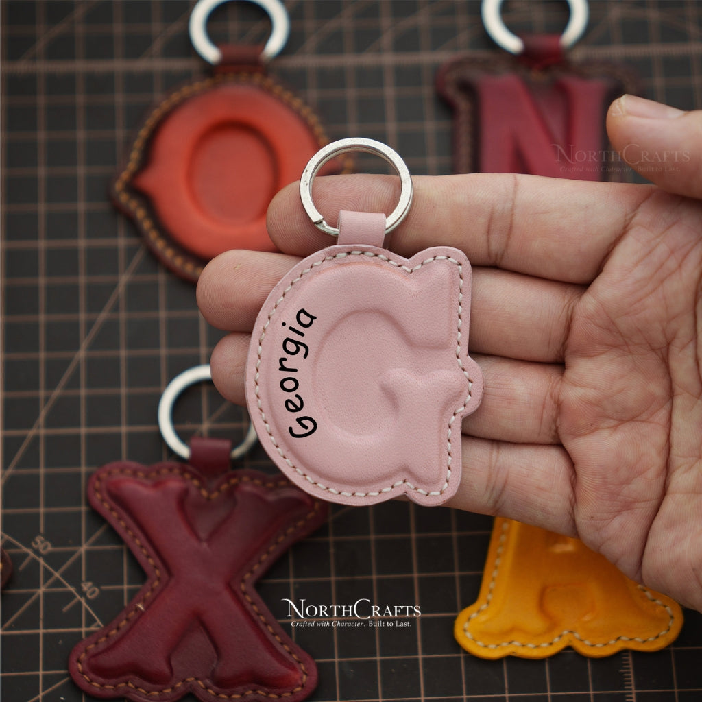 Leather Initial Charm Keychain – Personalized Handmade – NorthCrafts | NorthCrafts