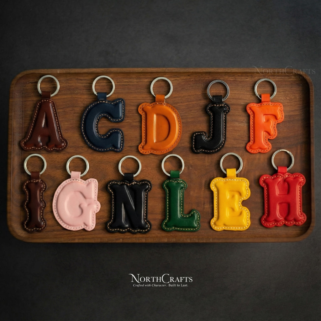 Leather Initial Charm Keychain – Personalized Handmade – NorthCrafts | NorthCrafts