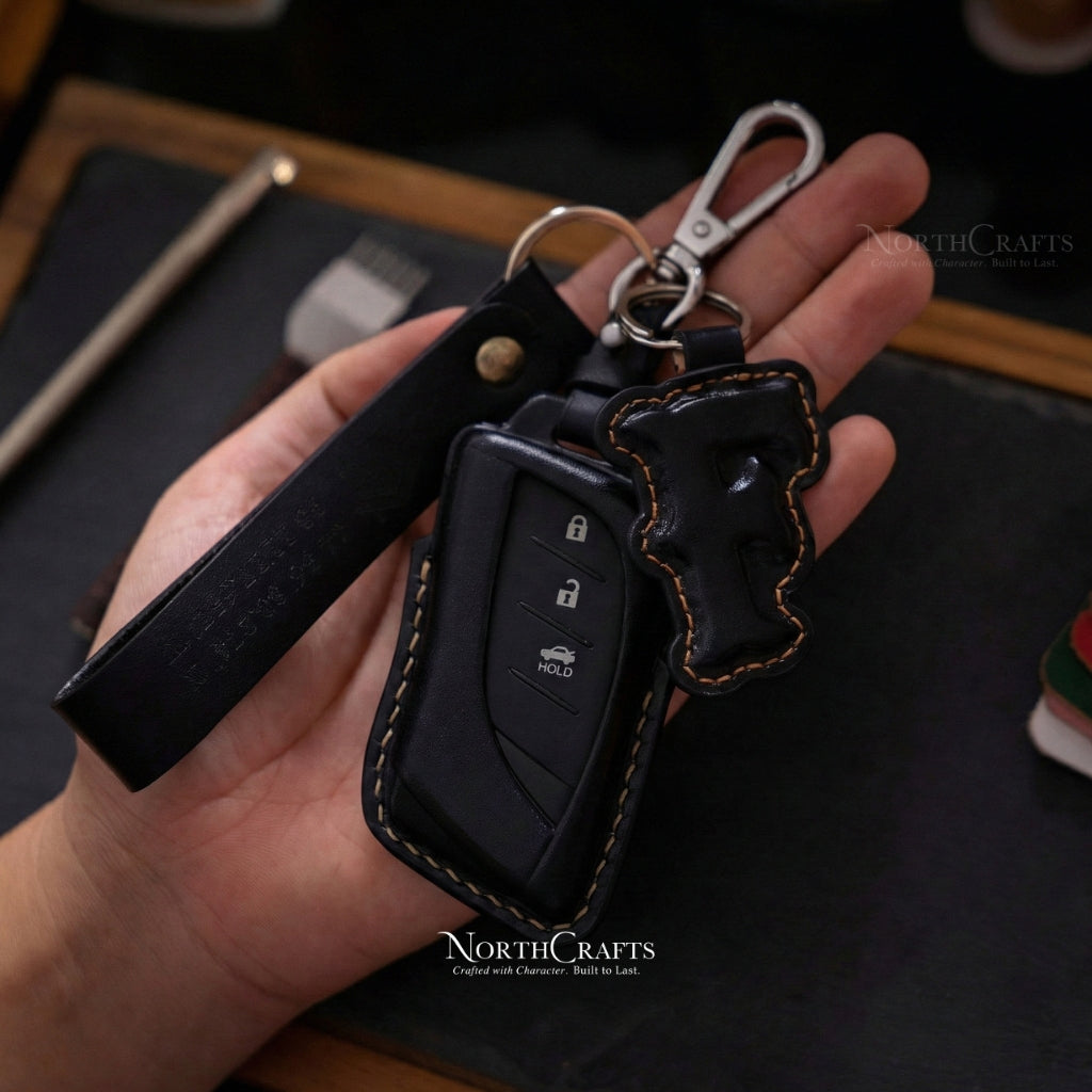 Leather Key Fob Cover for Lexus ES350 ES300h LC500 LC500h LS500 LS500h UX200 UX250h GX460 Premium | NorthCrafts