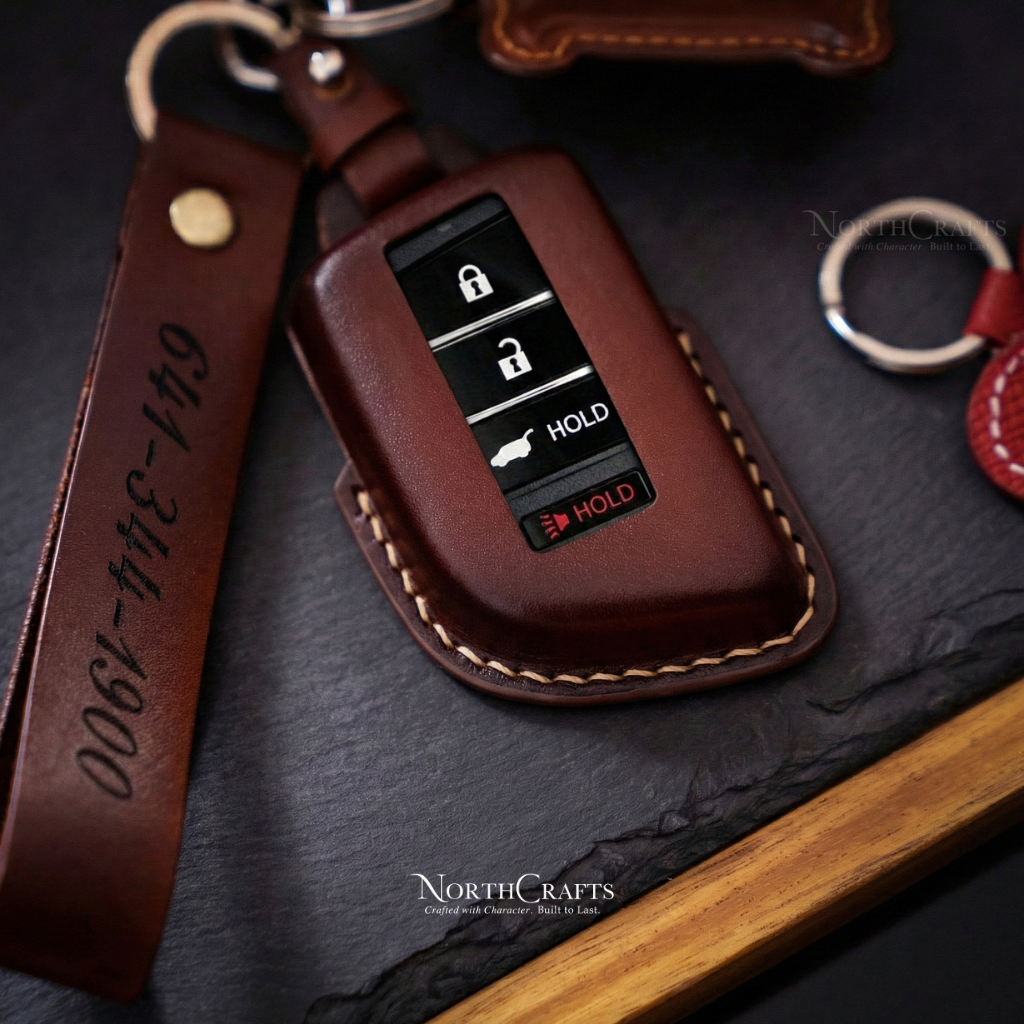 Leather Key Fob Cover for ILX, MDX, RDX & RLX – Personalized Handmade – NorthCrafts | NorthCrafts