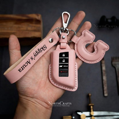 Leather Key Fob Cover for ILX, MDX, RDX & RLX – Personalized Handmade – NorthCrafts | NorthCrafts