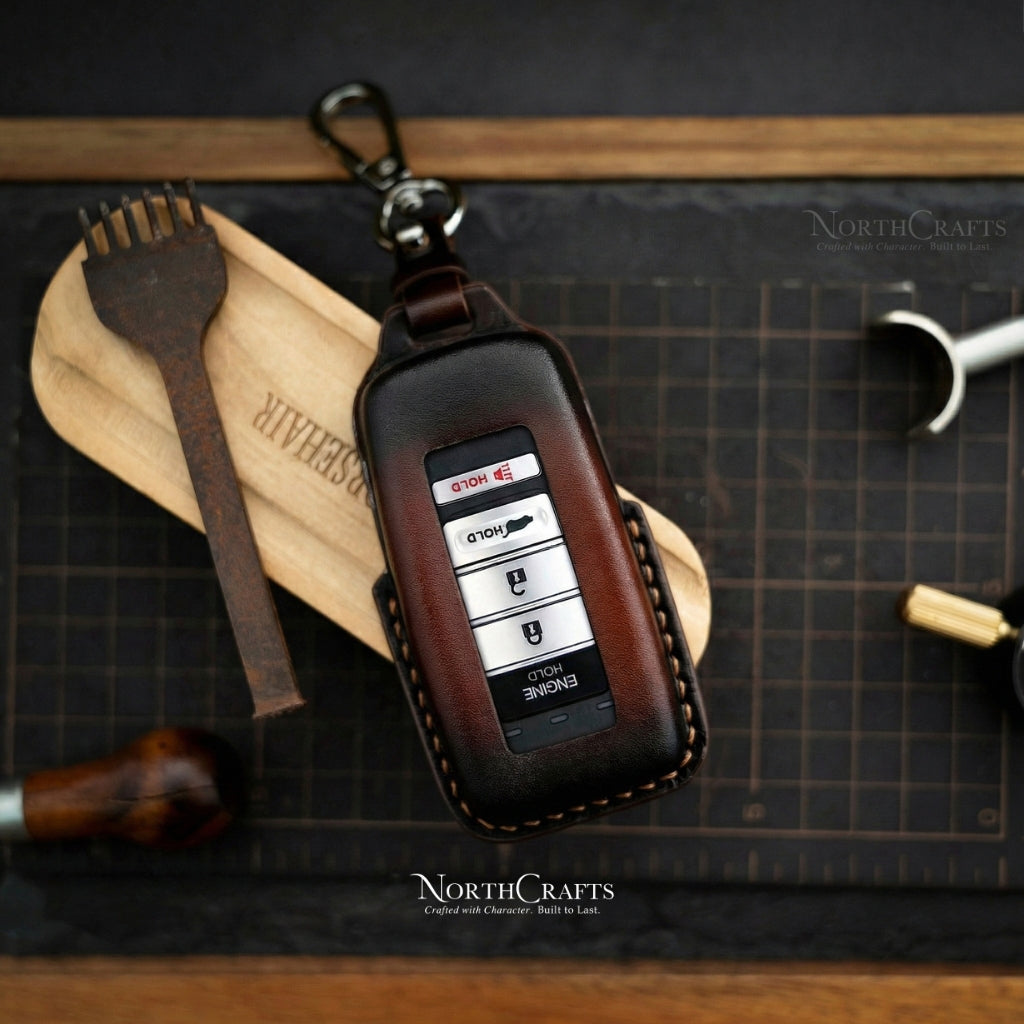 Leather Key Fob Cover for Acura NSX, RDX, ILX & TLX – Personalized Handmade – NorthCrafts | NorthCrafts