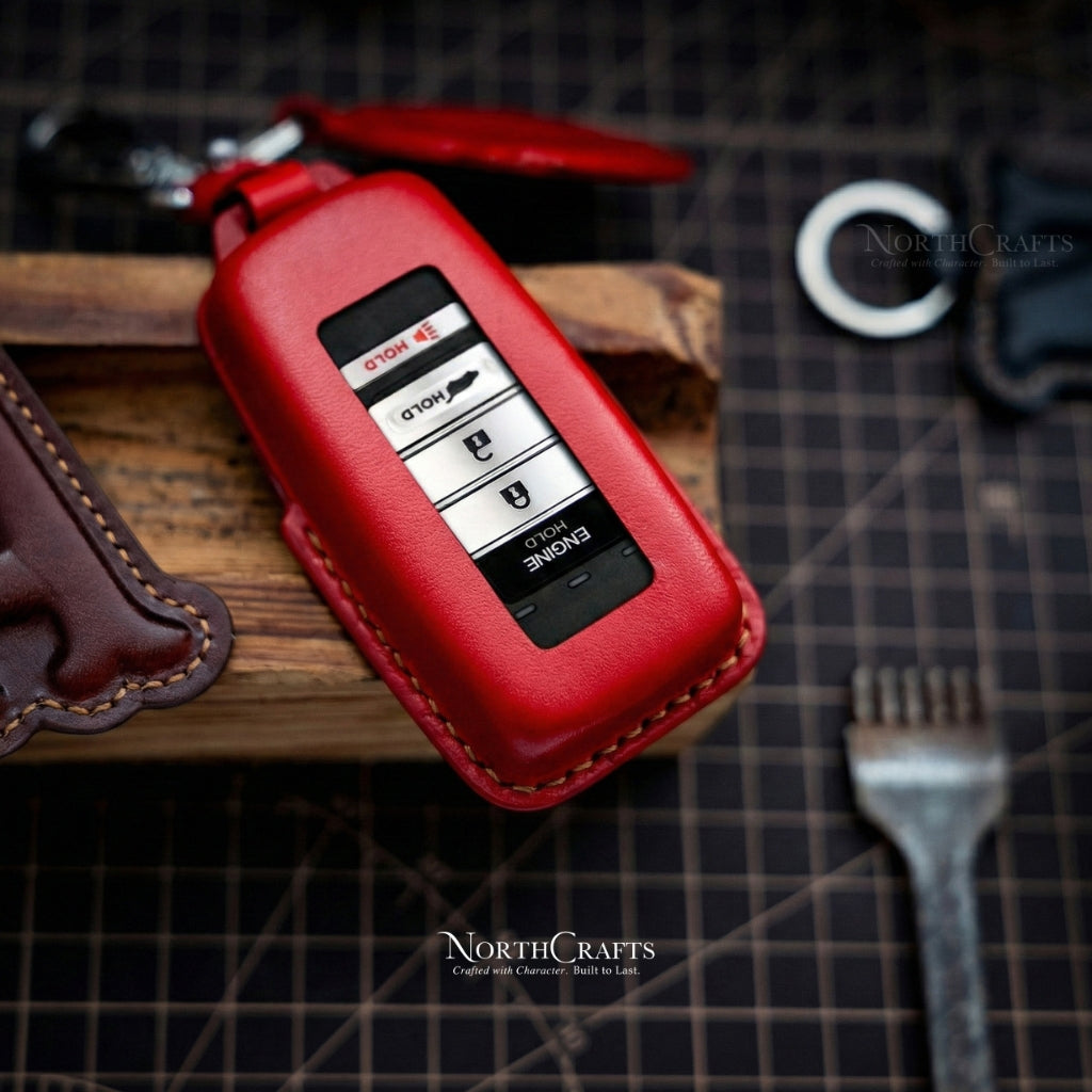 Leather Key Fob Cover for Acura NSX, RDX, ILX & TLX – Personalized Handmade – NorthCrafts | NorthCrafts