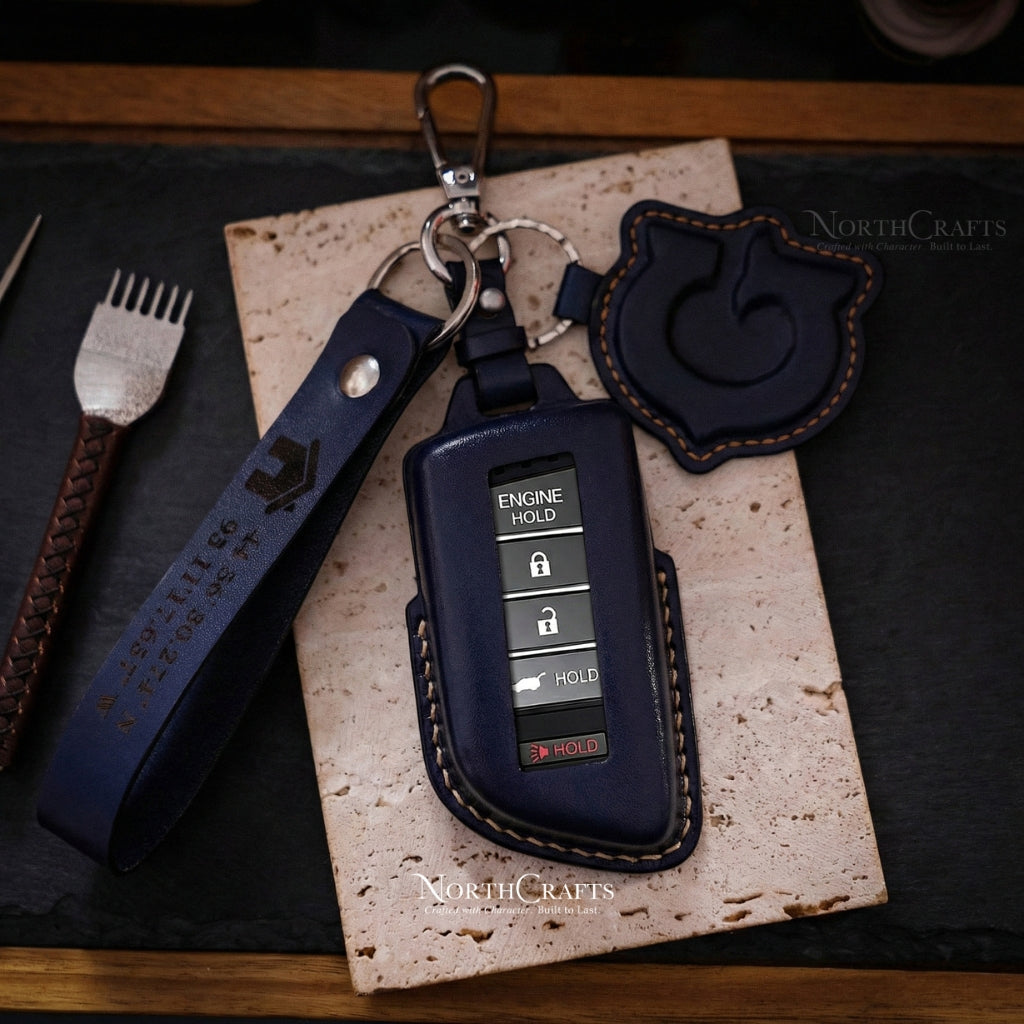 Leather Key Fob Cover for Acura MDX, CDX, NSX, RDX, RLX, TLX & TLX-L – Personalized Handmade – NorthCrafts | NorthCrafts