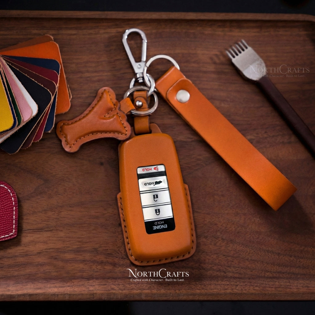 Leather Key Fob Cover for Acura NSX, RDX, ILX & TLX – Personalized Handmade – NorthCrafts | NorthCrafts