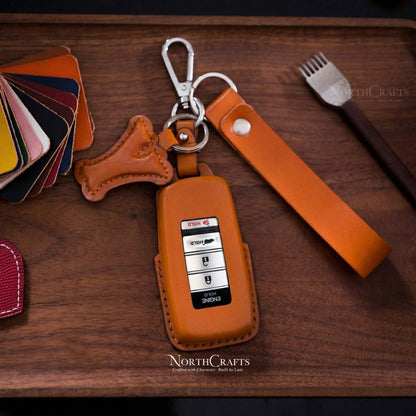 Leather Key Fob Cover for Acura NSX, RDX, ILX & TLX – Personalized Handmade – NorthCrafts | NorthCrafts
