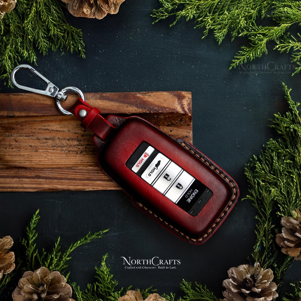 Leather Key Fob Cover for Acura NSX, RDX, ILX & TLX – Personalized Handmade – NorthCrafts | NorthCrafts