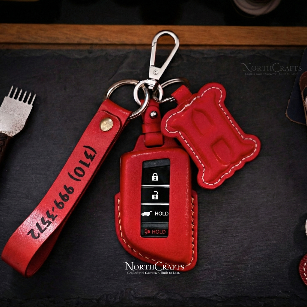 Leather Key Fob Cover for Acura MDX, CDX, NSX, RDX, RLX, TLX & TLX-L – Personalized Handmade – NorthCrafts | NorthCrafts