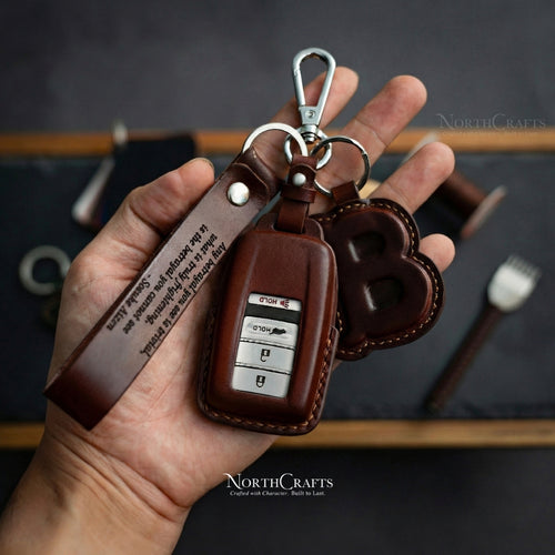 Leather Key Fob Cover for Acura MDX, CDX, NSX, RDX, TLX & TLX-L – Personalized Handmade – NorthCrafts | NorthCrafts