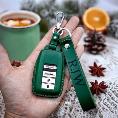 Leather Key Fob Cover for Acura MDX, CDX, NSX, RDX, TLX & TLX-L – Personalized Handmade – NorthCrafts | NorthCrafts