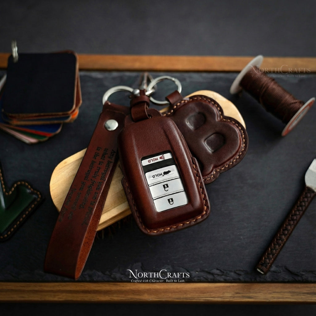 Leather Key Fob Cover for Acura MDX, CDX, NSX, RDX, TLX & TLX-L – Personalized Handmade – NorthCrafts | NorthCrafts