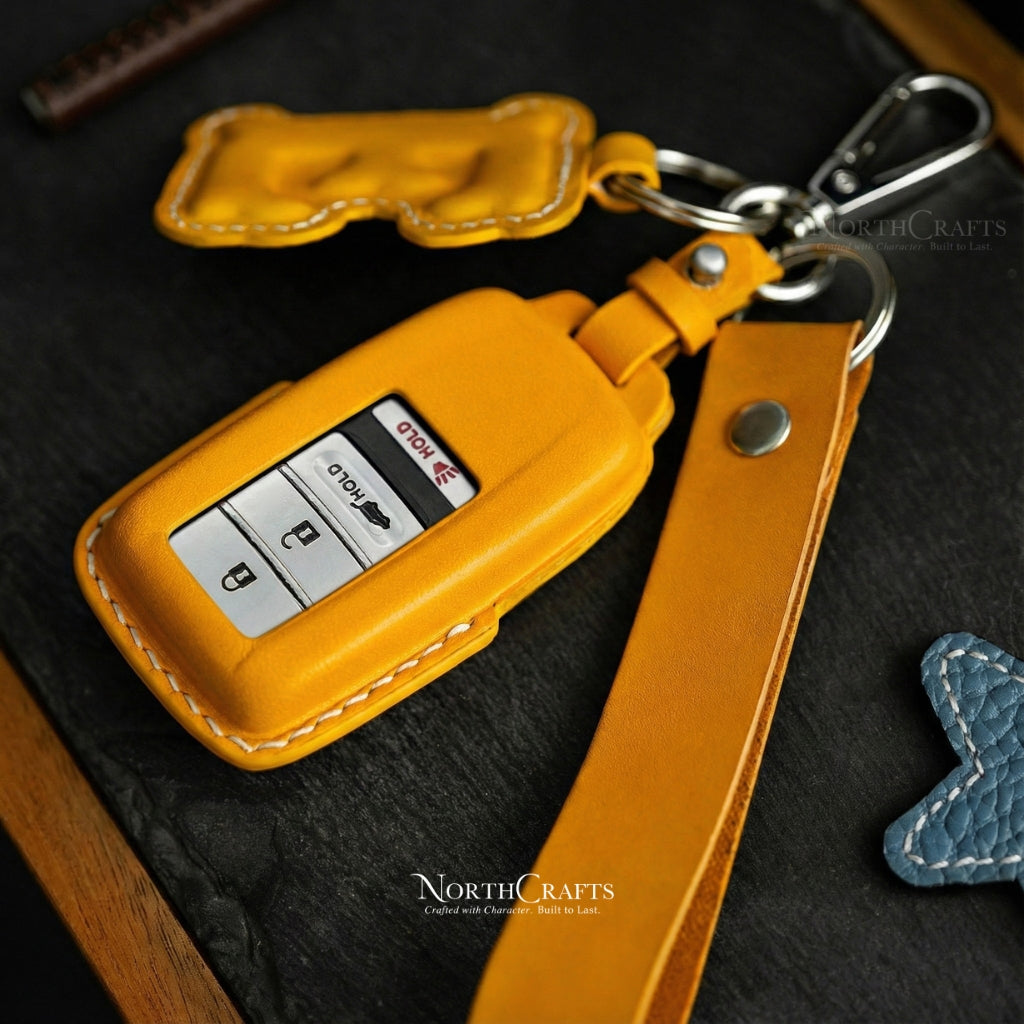 Leather Key Fob Cover for Acura MDX, CDX, NSX, RDX, TLX & TLX-L – Personalized Handmade – NorthCrafts | NorthCrafts