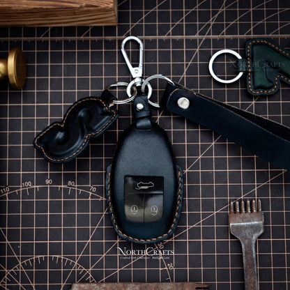 Leather Key Fob Cover for Bentley Continental GT Flying Spur Bentayga | NorthCrafts