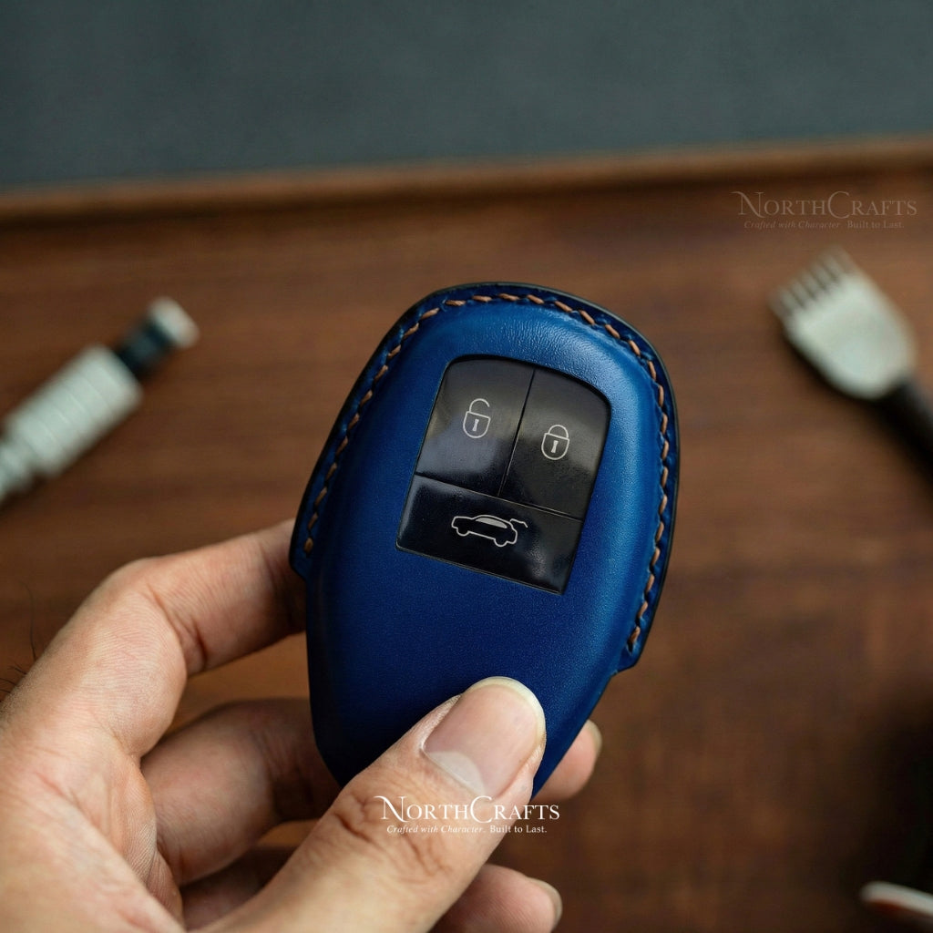 Leather Key Fob Cover for Bentley Continental GT Flying Spur Bentayga | NorthCrafts