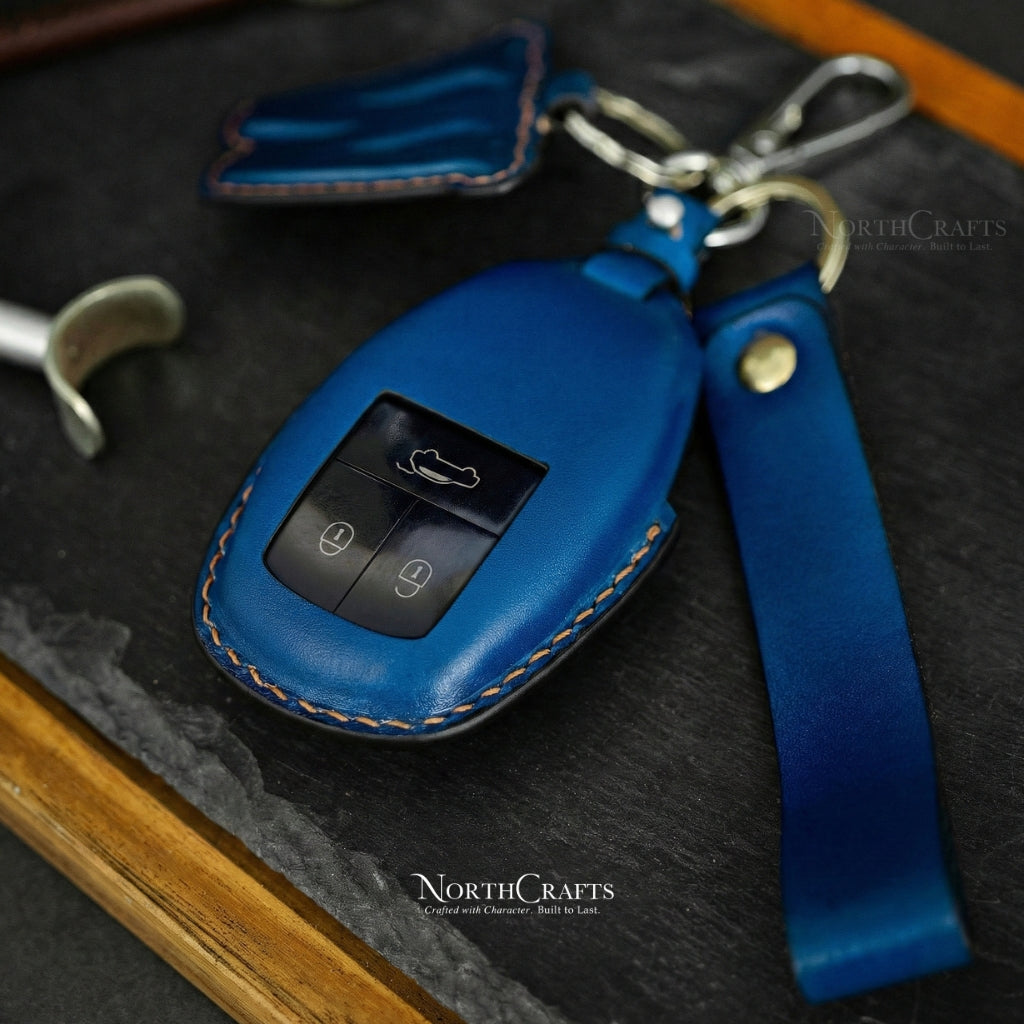 Leather Key Fob Cover for Bentley Continental GT Flying Spur Bentayga | NorthCrafts