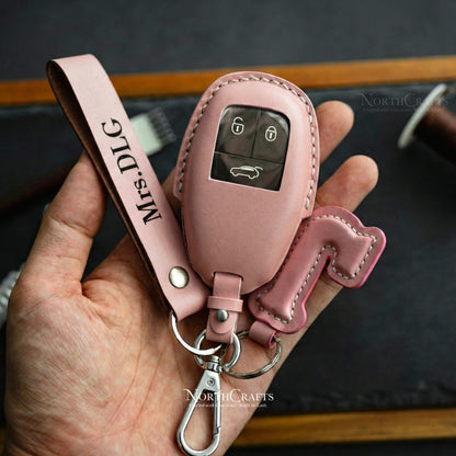 Leather Key Fob Cover for Bentley Continental GT Flying Spur Bentayga | NorthCrafts
