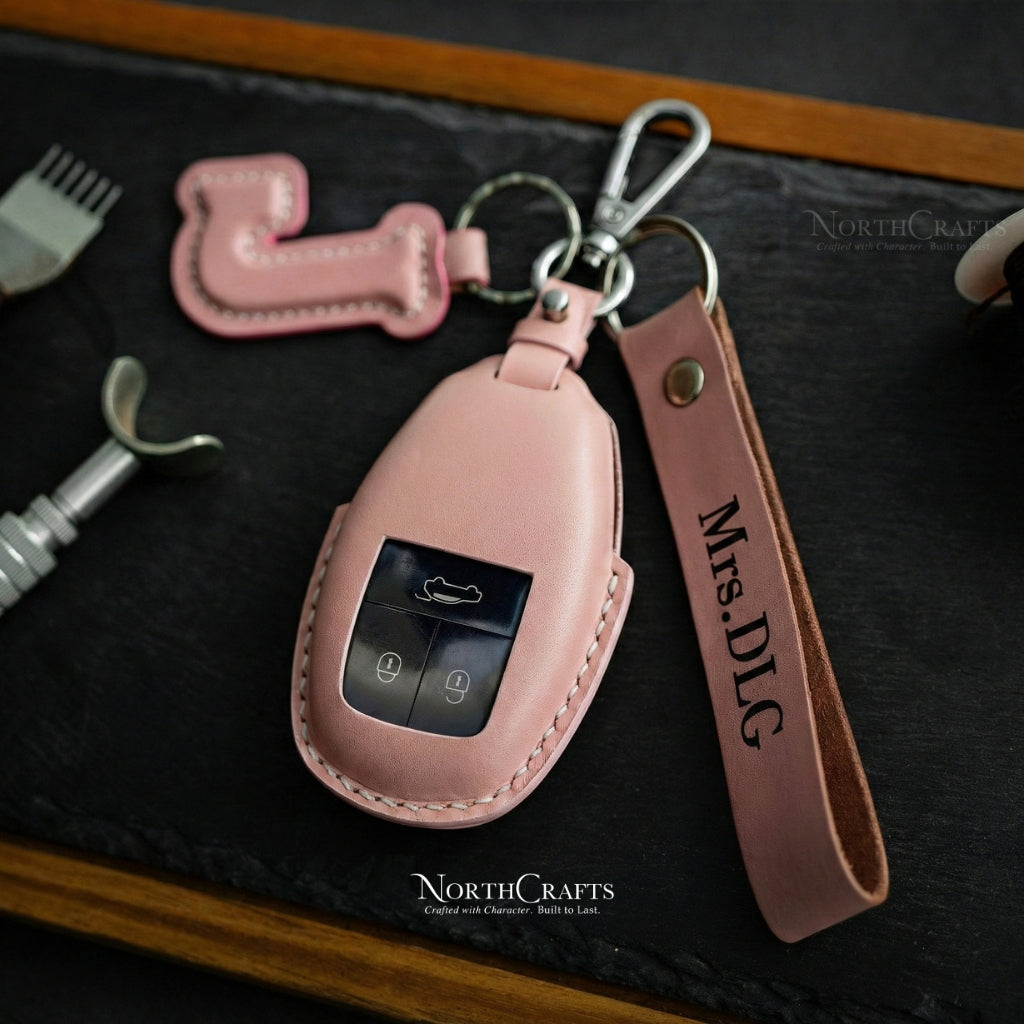 Leather Key Fob Cover for Bentley Continental GT Flying Spur Bentayga | NorthCrafts