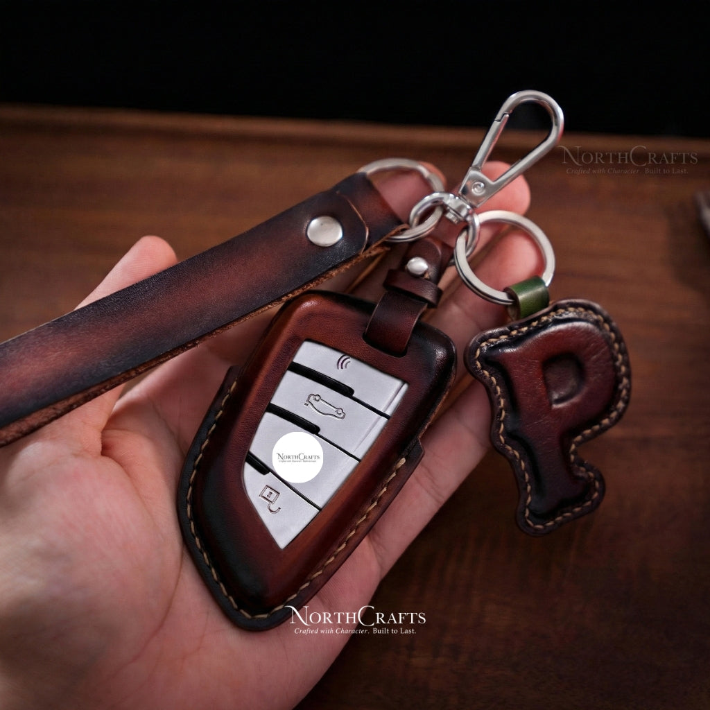 Leather Key Fob Cover for BMW 2, 3, 5, 6, 7 Series, M5, X1, X2, X3, X5 & X6 – Personalized Handmade – NorthCrafts | NorthCrafts