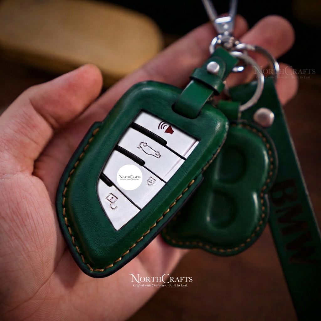 Leather Key Fob Cover for BMW 2, 3, 5, 6, 7 Series, M5, X1, X2, X3, X5 & X6 – Personalized Handmade – NorthCrafts | NorthCrafts