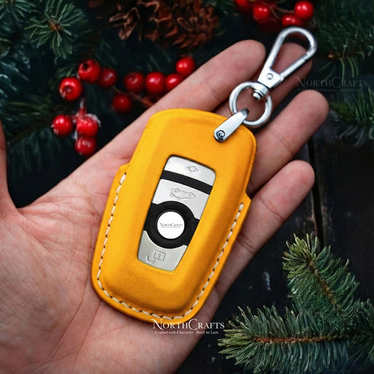 Leather Key Fob Cover for BMW 1, 2, 3, 5, 6, 7 Series, X3, X4, M2, M3, M4, M5 & M6 – Personalized Handmade – NorthCrafts | NorthCrafts