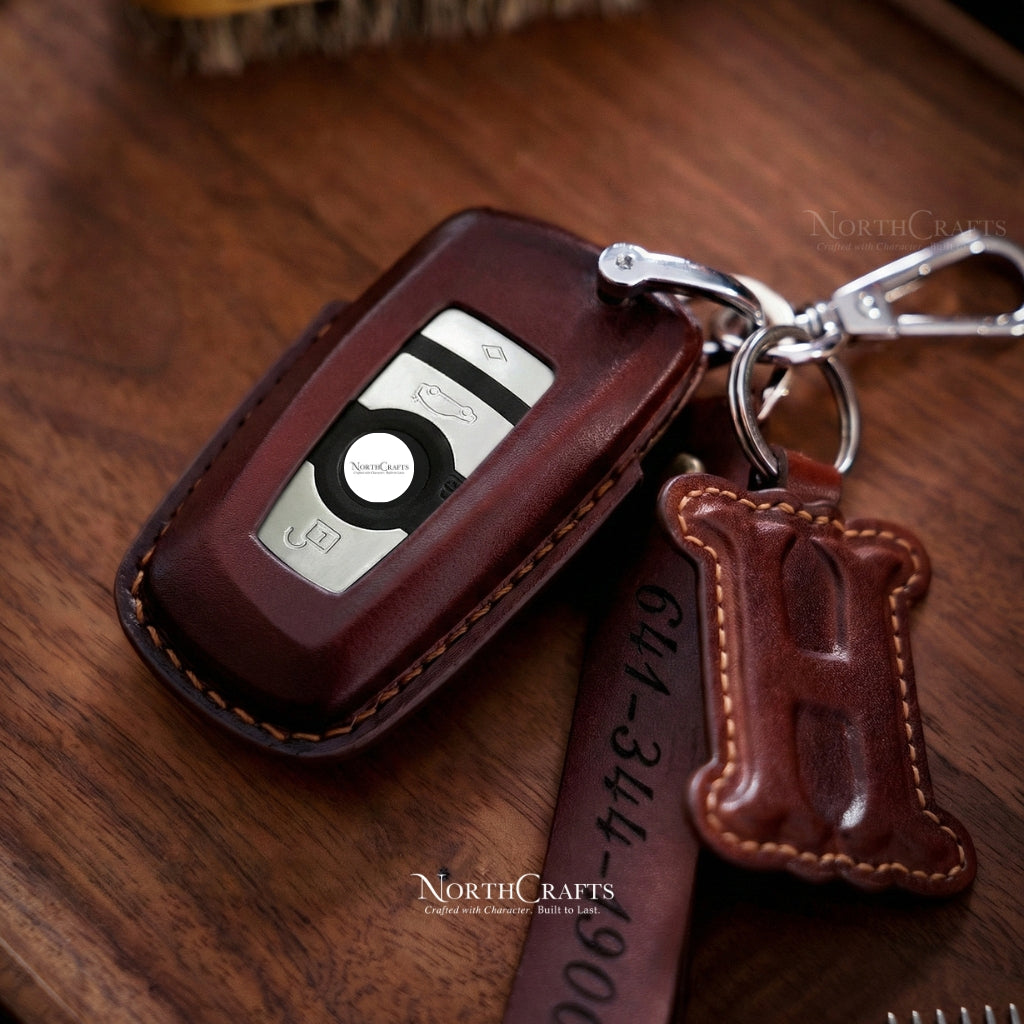 Leather Key Fob Cover for BMW 1, 2, 3, 5, 6, 7 Series, X3, X4, M2, M3, M4, M5 & M6 – Personalized Handmade – NorthCrafts | NorthCrafts