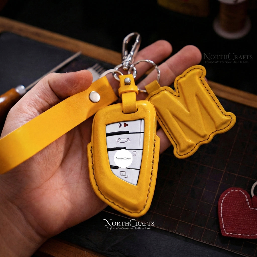 Leather Key Fob Cover for BMW 2, 3, 5, 6, 7 Series, M5, X1, X2, X3, X5 & X6 – Personalized Handmade – NorthCrafts | NorthCrafts