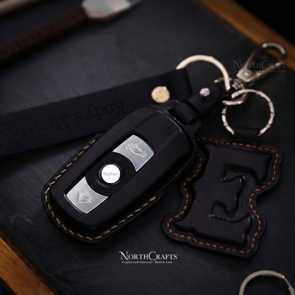 Leather Key Fob Cover for BMW X1, X2, X3, X5, X6 & 5 Series – Personalized Handmade – NorthCrafts | NorthCrafts