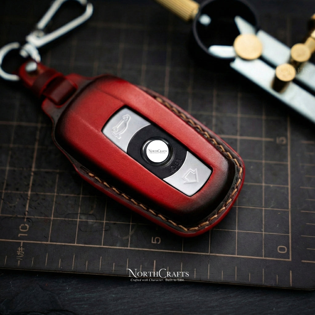 Leather Key Fob Cover for BMW X1, X2, X3, X5, X6 & 5 Series – Personalized Handmade – NorthCrafts | NorthCrafts