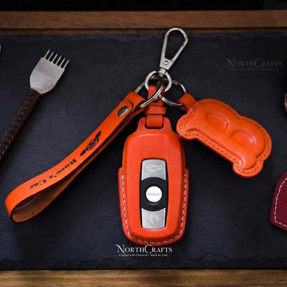 Leather Key Fob Cover for BMW X1, X2, X3, X5, X6 & 5 Series – Personalized Handmade – NorthCrafts | NorthCrafts