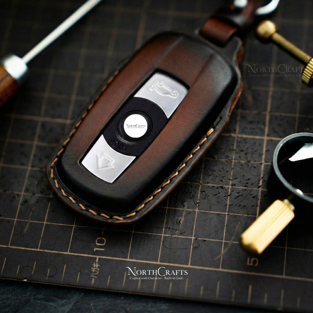 Leather Key Fob Cover for BMW X1, X2, X3, X5, X6 & 5 Series – Personalized Handmade – NorthCrafts | NorthCrafts