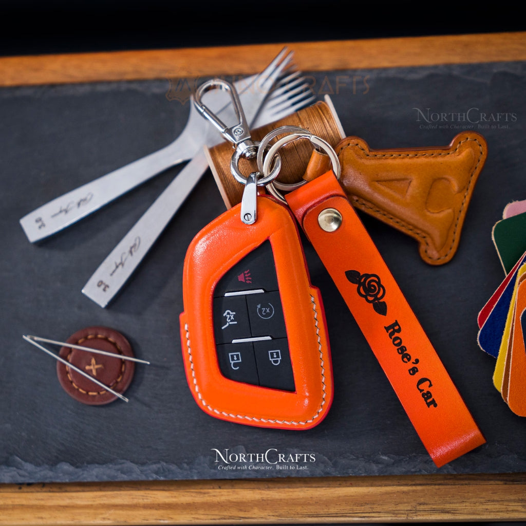 Leather Key Fob Cover for 2015–2019 CTS, SRX, XT5, ATS, STS & CT6 – Personalized Handmade – NorthCrafts | NorthCrafts