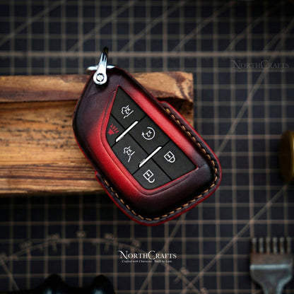 Leather Key Fob Cover for Cadillac Escalade CT4 CT5 CT6 XT4 XT5 XT6 | NorthCrafts