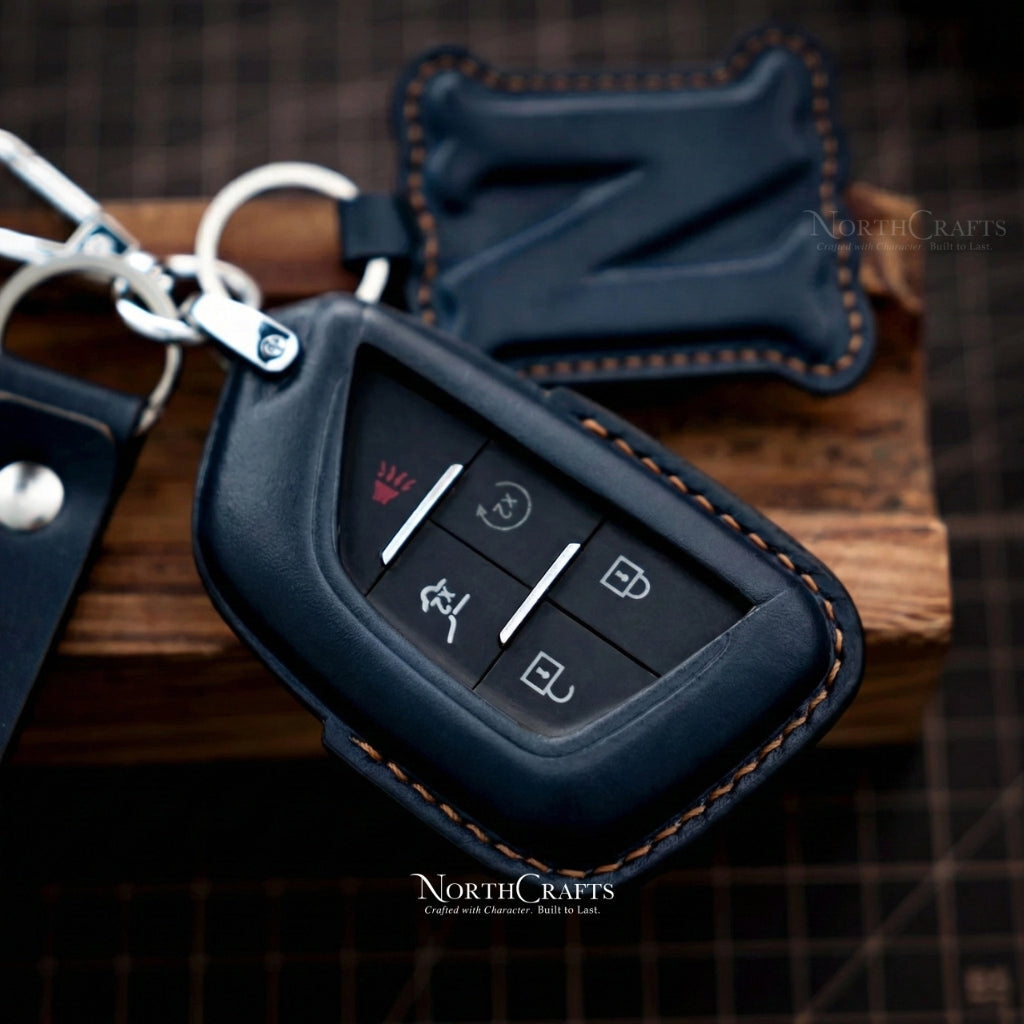 Leather Key Fob Cover for 2015–2019 CTS, SRX, XT5, ATS, STS & CT6 – Personalized Handmade – NorthCrafts | NorthCrafts