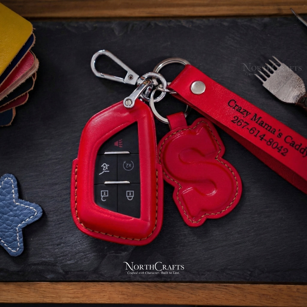 Leather Key Fob Cover for 2015–2019 CTS, SRX, XT5, ATS, STS & CT6 – Personalized Handmade – NorthCrafts | NorthCrafts
